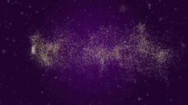 Parlak ve parlak Noel animasyonlar, Soyut parçacıklar ve havai fişek tebrik kartı metin festivaller, etkinlikler, tatil, parti, kutlama için parlak siyah arka plan ile
