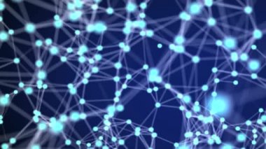Tıbbi, iş, mühendislik, bilim pleksus hareket grafik ile soyut arka plan koyu mavi. pleksus yapısı, mühendislik soyut görüntüler, çokgen dişli, mobil cyberfuture nokta