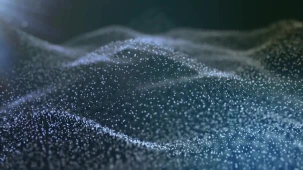 Αφηρημένο Μπλε Σωματίδια Φόντο Σωματίδια Φόντο Σωματίδια Βρόχου Όμορφο Αφηρημένο — Αρχείο Βίντεο