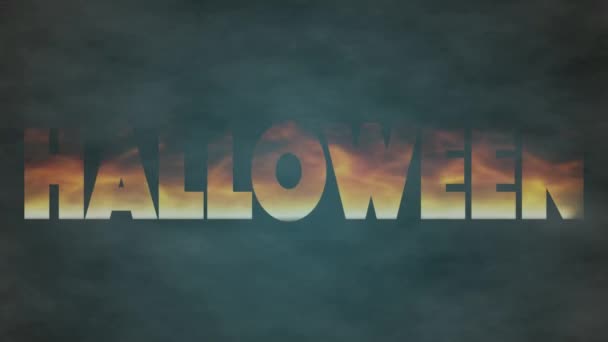 Napis Ogień Napisem Halloween Burn Koncepcja Dzień Horror Wprowadzenie Animacji — Wideo stockowe