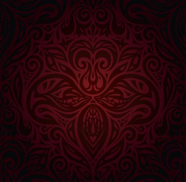 Koyu kırmızı kahverengi çiçek duvar kağıdı vektör tasarım arka plan