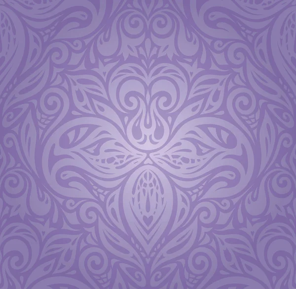 Violet Floral Vintage Seamless Pattern Background Design — Stock Vector