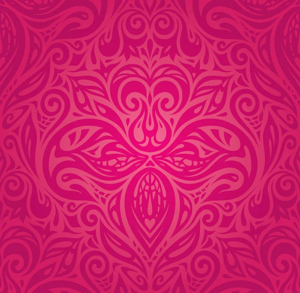 Rojo Floral Vector Patrón Fondo Pantalla Diseño — Archivo Imágenes Vectoriales