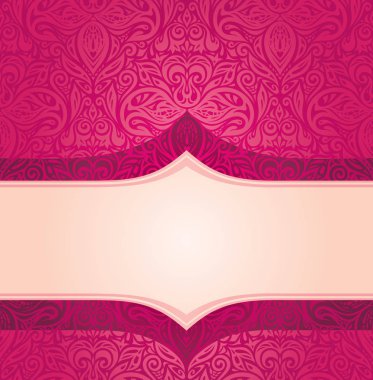 Retro çiçek kırmızı vektör desen duvar kağıdı tasarım şablonu