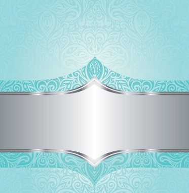 Turkuaz yeşil mavi çiçek vintage tatil daveti arka plan tasarım