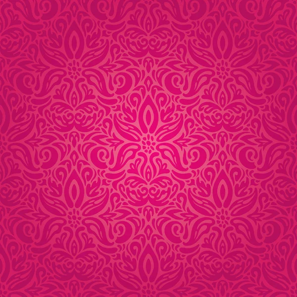 赤い花のベクトル パターン壁紙デザインの背景 — ストックベクタ