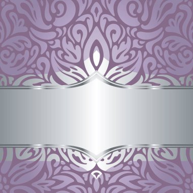 Çiçek menekşe gümüş vektör tatil arka plan davetiye tasarım şık dekoratif retro tarzı düğün