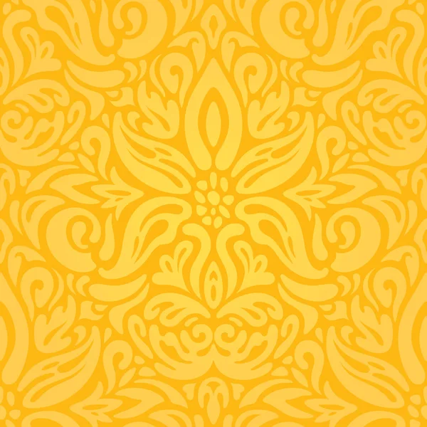 Gelb Bunt Florale Tapete Hintergrund Florales Muster Mode Decoartive Trendiges — Stockvektor