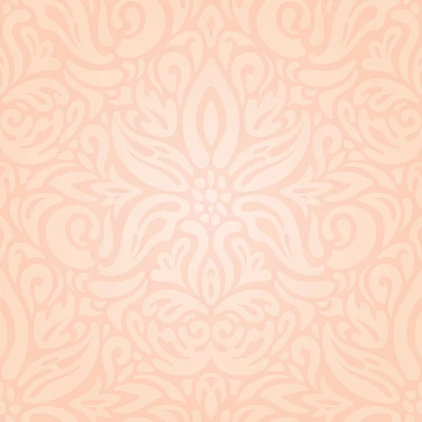 結婚式の花淡いベージュ色淡い桃装飾的なベクトル ビンテージ パターン ファッション壁紙デザイン — ストックベクタ