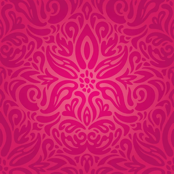 Rojo Floral Vector Decorativo Patrón Fondo Pantalla Vintage Diseño Moda — Vector de stock