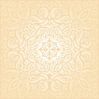 Gelin Retro vintage tarzı soluk şeftali Ekru davet mandala arka plan tasarım düğün