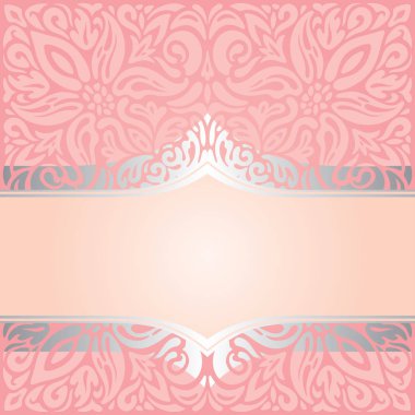 Pembe ve gümüş retro dekoratif davet trendy mandala vektör duvar kağıdı tasarımı vintage tarzı nazik