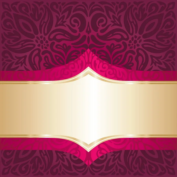 金の要素高級ビンテージ招待曲線装飾デザイン曼荼羅壁紙ロイヤル赤花の背景 — ストックベクタ