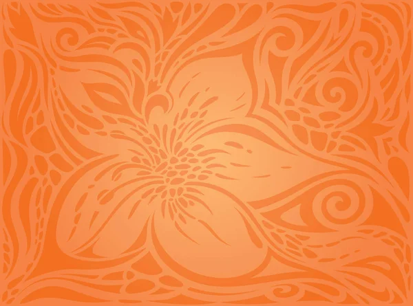 Çiçek Orange Retro Tarzı Renkli Çiçek Duvar Kağıdı Arka Plan — Stok Vektör