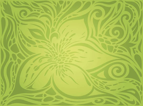 Yeşil Çiçek Paskalya Dekoratif Süslü Tasarlamak Duvar Kağıdı Vektör Tasarım — Stok Vektör