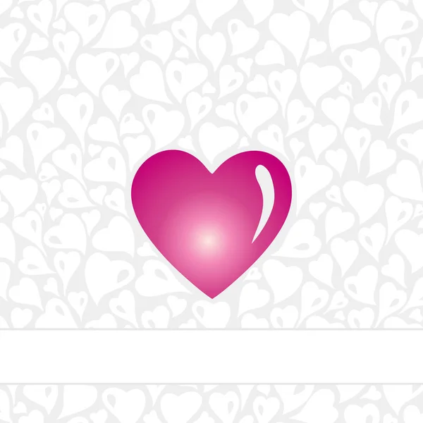 バレンタイン カードのデザイン グレーとピンクのコピー スペースで様式化された心の要素を持つビンテージ スタイルの装飾的です — ストックベクタ