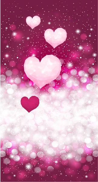 Brillant Mode Floue Vecteur Rouge Décoratif Magnifique Conception Carte Valentine — Image vectorielle