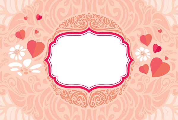 レトロなヴィンテージお祝いパステル ベクトル バレンタイン カードの挨拶 — ストックベクタ