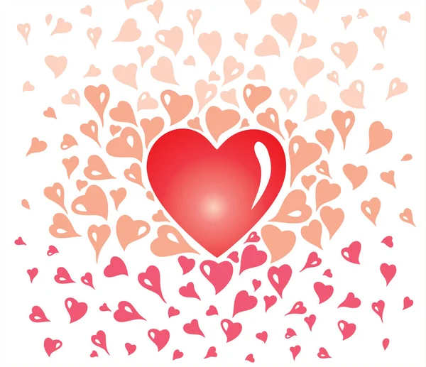Valentine Karty Design Jemné Prvky Stylizovaného Srdce Oranžová Růžová Ozdobné — Stockový vektor