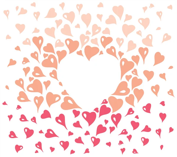 Valentine Karty Design Dekorativní Retro Stylu Prvky Stylizovaného Srdce Oranžové — Stockový vektor