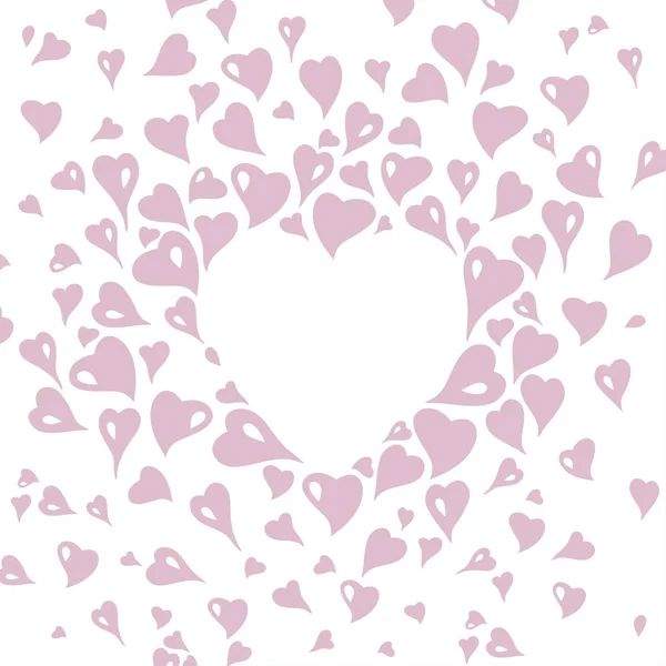 Valentine Card Design Decorative Vintage Style Stylized Pale Pink Heart — Stock Vector
