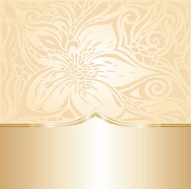 Çiçek Retro Altın kopya alanı ile soluk şeftali arka plan tasarım düğün