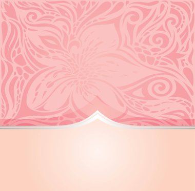 Pembe ve gümüş retro dekoratif davet vektör duvar kağıdı trendy moda tasarımı ile kopya alanı