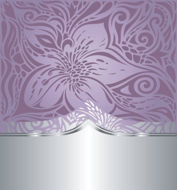 Çiçek düğün menekşe vektör tatil arka plan trendy moda tasarım gümüş kopya alanı ile