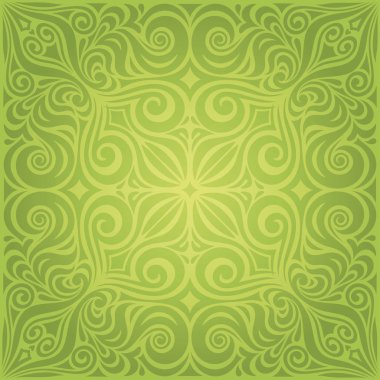 Yeşil çiçek Paskalya dekoratif süslü tasarlamak duvar kağıdı vektör mandala tasarım artalanları