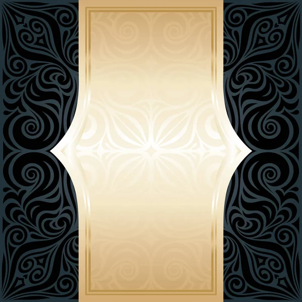Decorative Black Gold Floral Luxury Wallpaper Background Trendy Fashion Mandala — Stock Vector