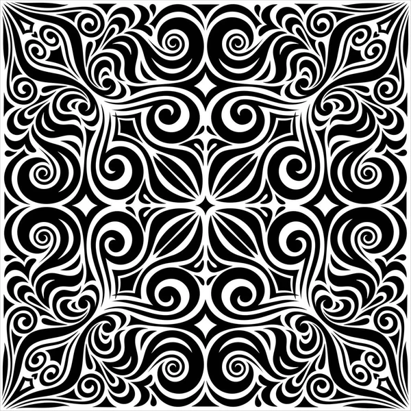 Dekoracyjne Kwiaty Czarny Biały Kwiatowy Kwiecisty Tła Tribal Tatuaż Graficzny — Wektor stockowy