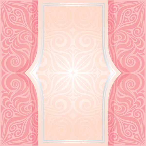 ピンク シルバーのレトロな装飾的な招待ベクトル壁紙トレンディなファッション マンダラ デザイン コピー スペース — ストックベクタ