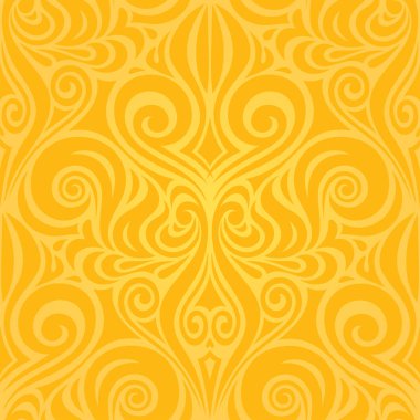 Sarı düğün duvar kağıdı arka plan deseni vintage tasarımı