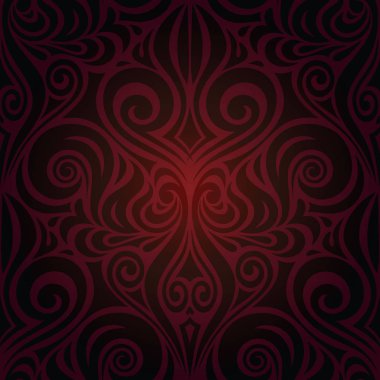 Kahverengi kırmızı çiçek duvar kağıdı vektör tasarım arka plan rendy vintage