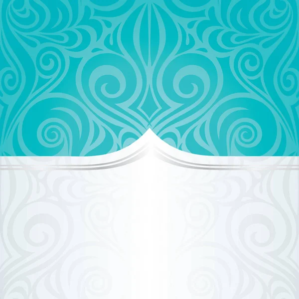 Bleu Turquoise Vert Décoratif Vintage Invitation Vacances Fond Design Mode — Image vectorielle