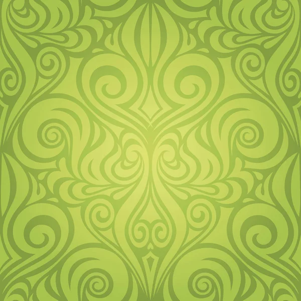 Verde Floral Pascua Decorativo Ornato Patrón Vintage Papel Pintado Vector Ilustración de stock