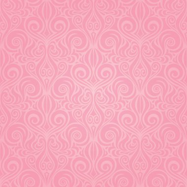 Pembe vektör trendy dekoratif yinelenebilir duvar kağıdı arka plan tasarım düğün