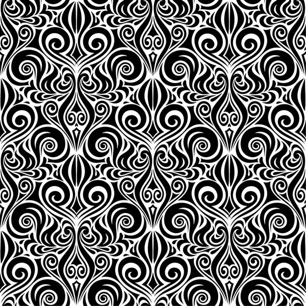 Decorative Pattern Black White Ornate Background Tribal Tattoo Graphic Repeatable — Stock Vector
