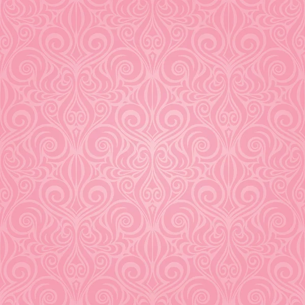 Pink Vector Trendy Wedding Decorative Repeatable Wallpaper Background Design — Stock Vector