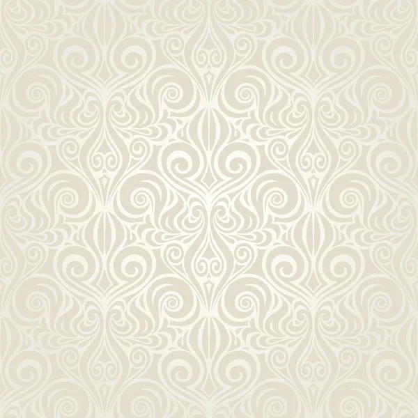 結婚式の花の装飾的なヴィンテージ背景エクリュ Bege 淡い壁紙パターン設計 — ストックベクタ