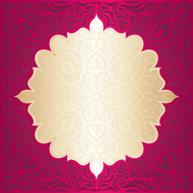 Çiçek Royal kırmızı ve altın lüks davetiye mandala tasarım moda klasik tarzı altın kopya alanı ile