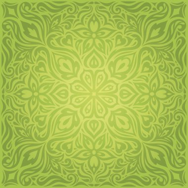 Yeşil çiçek Paskalya dekoratif süslü tasarlamak duvar kağıdı vektör mandala tasarım artalanları