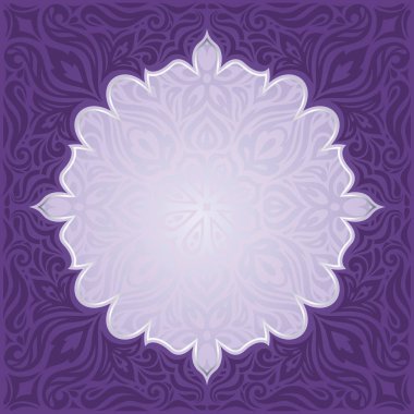 Menekşe mor çiçek vintage Dikişsiz desen arka plan tasarım trendy moda mandala tasarım kopya alanı