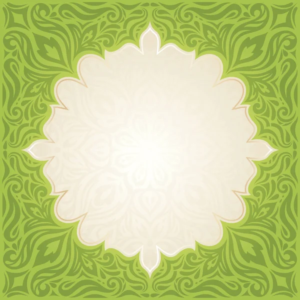 Green Easter Floral Vintage Wallpaper Vector Mandala Design Backround Copy — Stock Vector