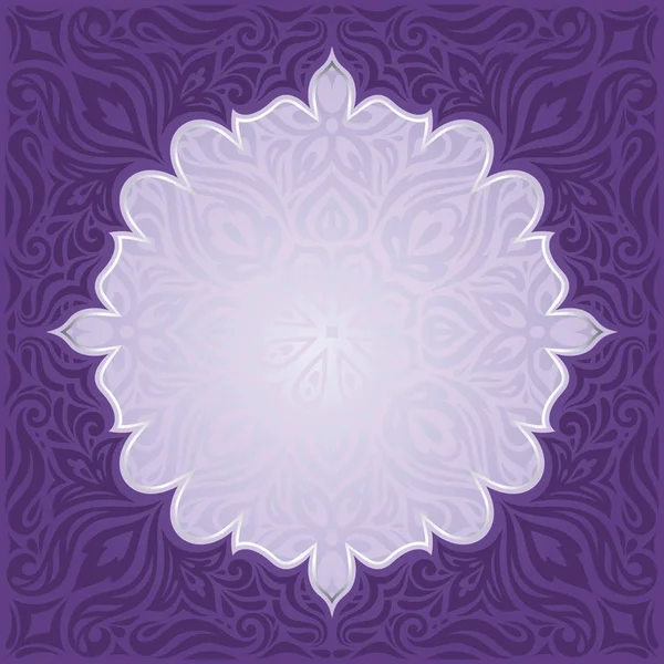 Violet Paars Bloemmotief Vintage Naadloze Achtergrond Trendy Mode Mandala Ontwerp — Stockvector