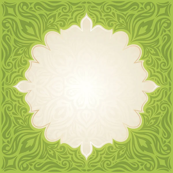 Húsvéti Zöld Virágos Vintage Háttérkép Vektor Mandala Design Hátsó Szobai Jogdíjmentes Stock Illusztrációk