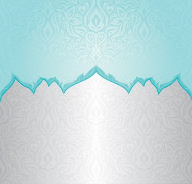 Turkuaz yeşil mavi çiçek vintage tatil daveti arka plan tasarımı, moda duvar kağıdı