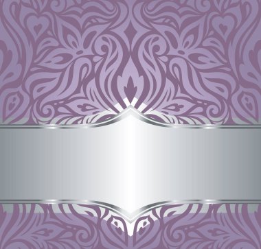 Çiçek menekşe gümüş vektör tatil arka plan davetiye tasarım şık dekoratif retro tarzı düğün