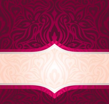 Kraliyet kırmızı çiçek geçmiş ile gümüş öğeleri lüks vintage davet curvy dekoratif tasarım duvar kağıdı