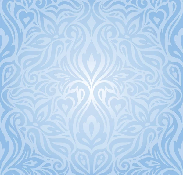 Gentle Blue Floral Vector Seamless Decorative Background Vintage Retro Wedding — Stock Vector